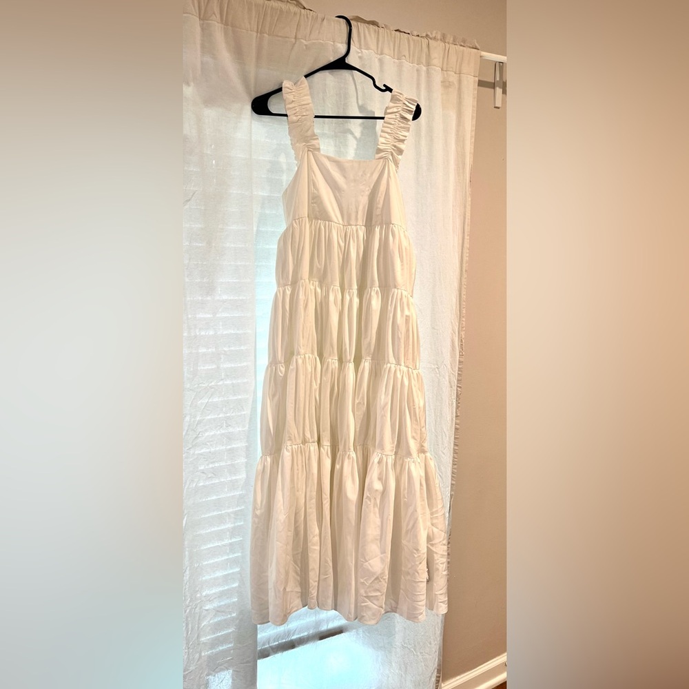 NEW- ASOS EDITION tiered midi dress with ruffle strap in white. REDUCED PRICE